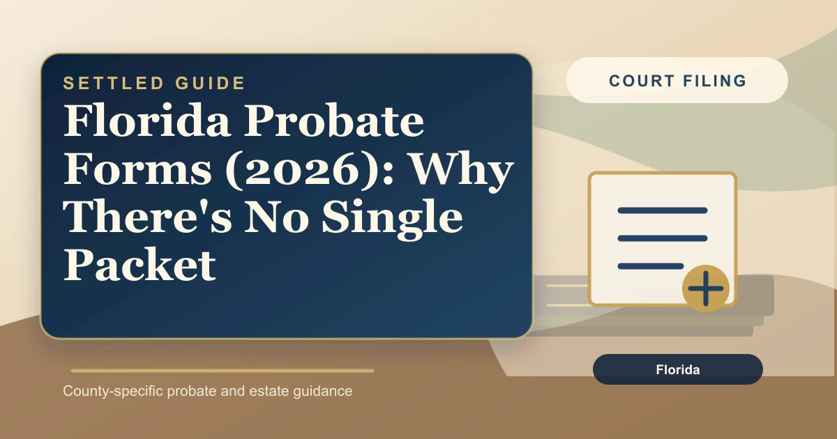Florida Probate Forms (2026): Why There's No Single Packet
