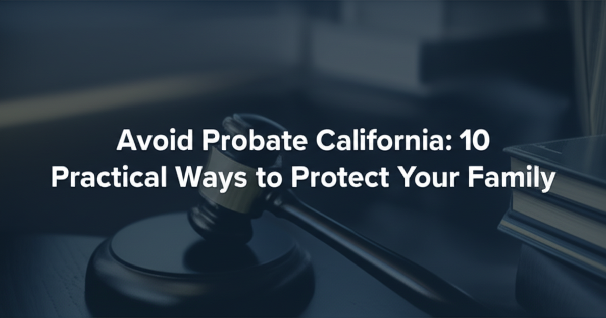 Avoid Probate California: 10 Practical Ways to Protect Your Family