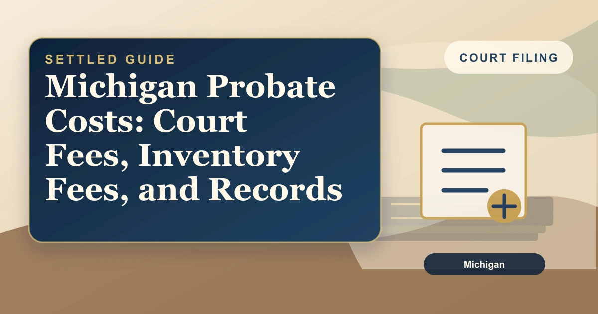 Michigan Probate Costs: Court Fees, Inventory Fees, and Records