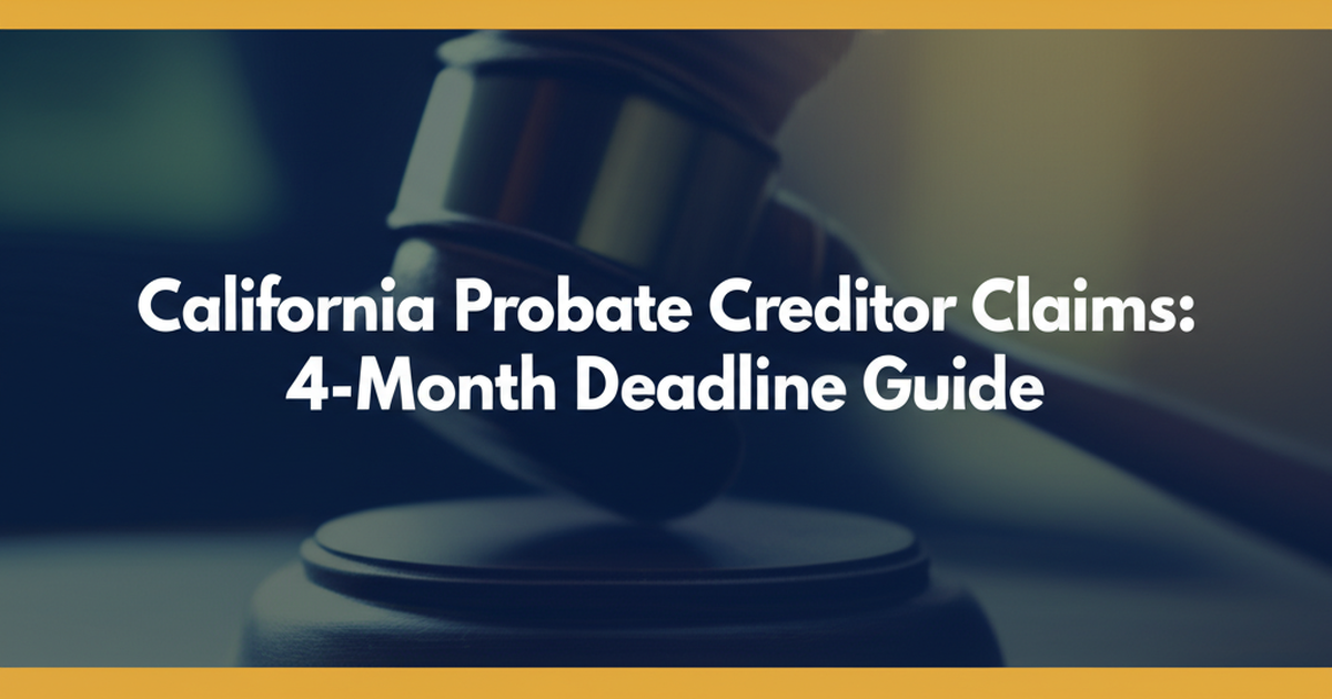 California Probate Creditor Claims: 4-Month Deadline Guide