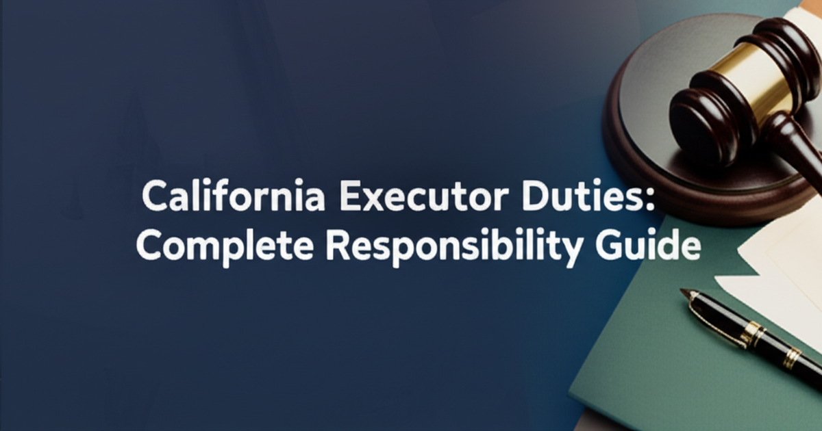 California Executor Duties: Complete Responsibility Guide