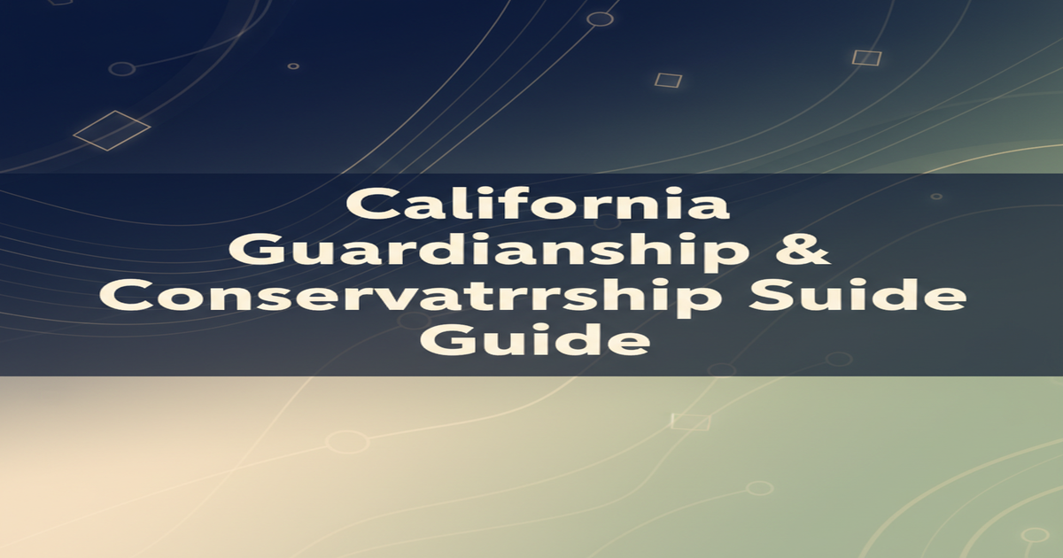 California Guardianship & Conservatorship Guide