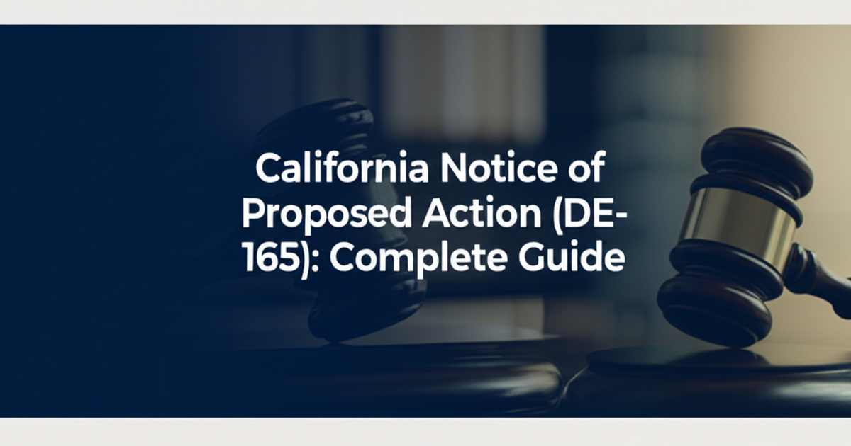 California Notice of Proposed Action (DE-165): Complete Guide