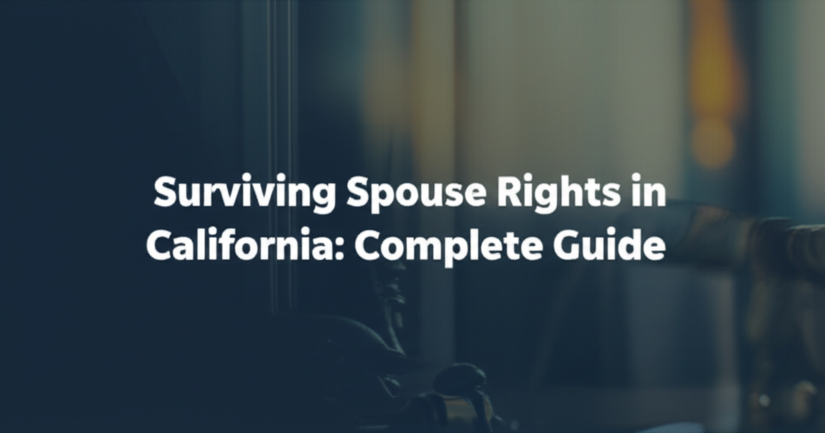 Surviving Spouse Rights in California: Complete Guide