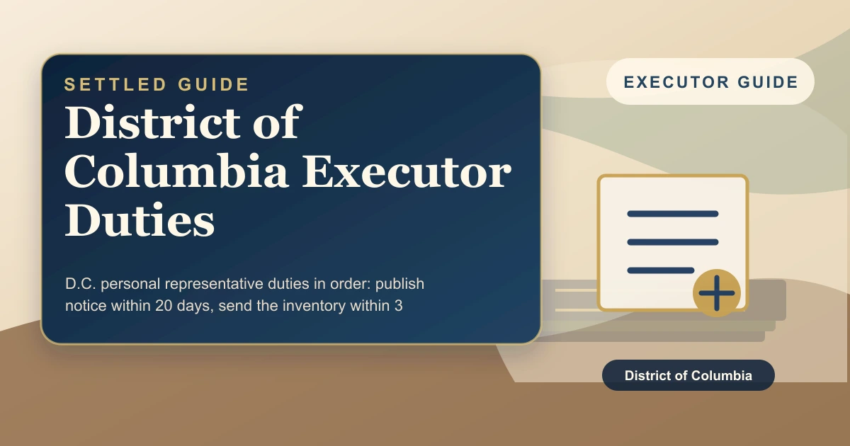 District of Columbia Executor Duties