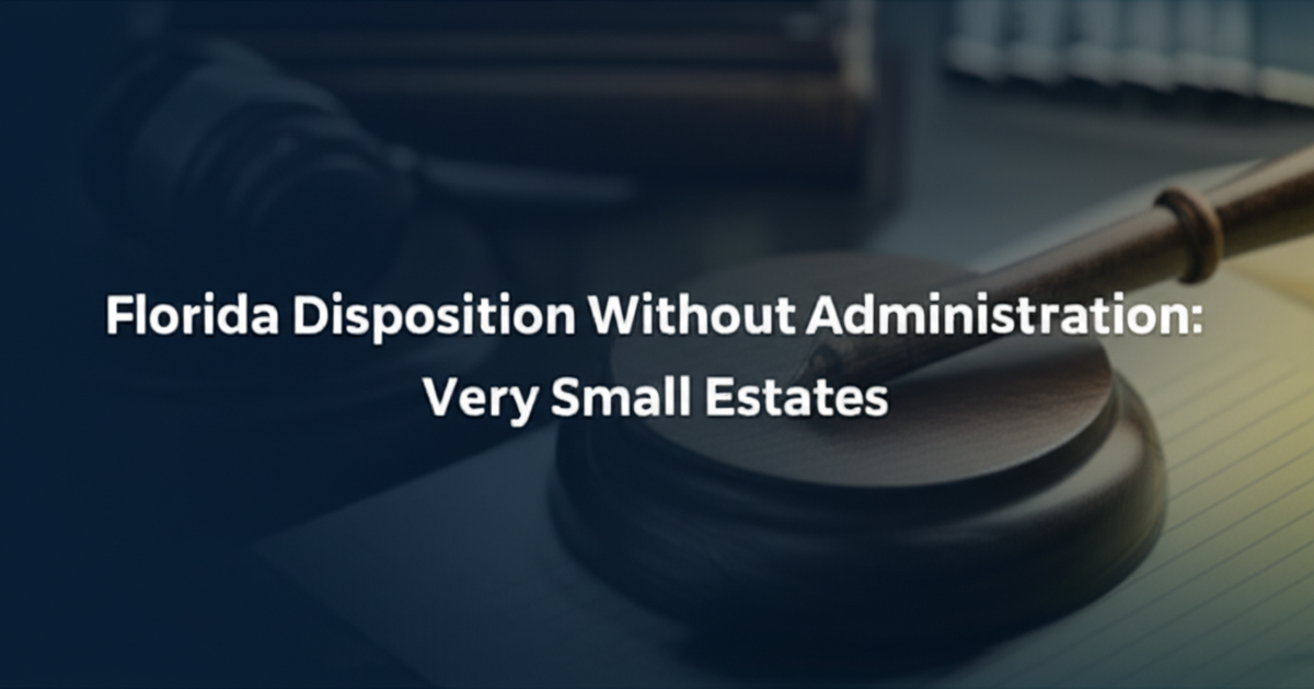 Florida Disposition Without Administration: Very Small Estates