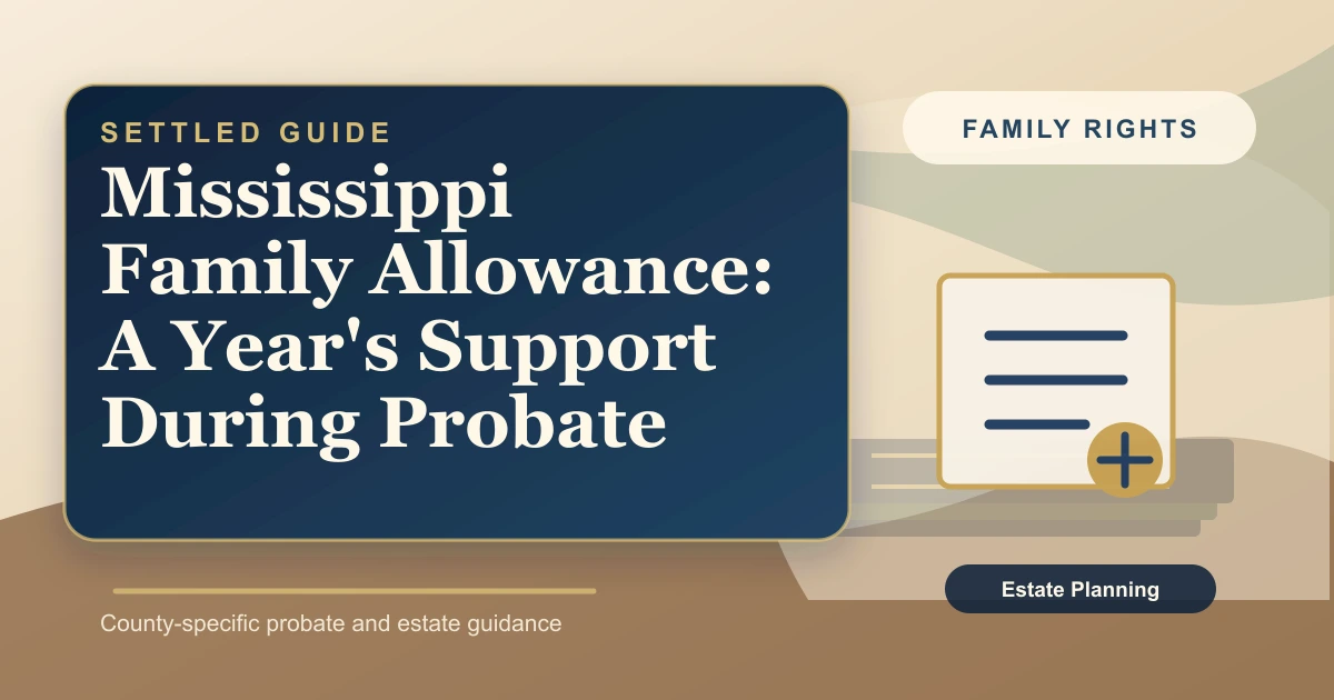 Mississippi Family Allowance: A Year's Support During Probate