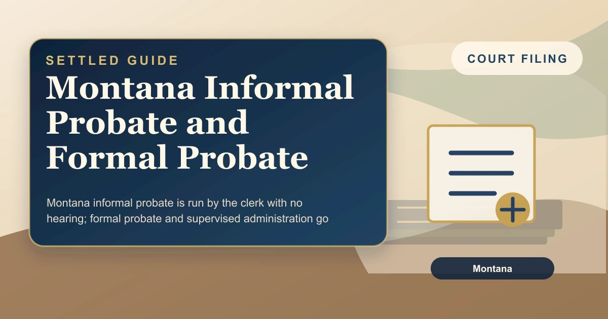 Montana Informal Probate and Formal Probate