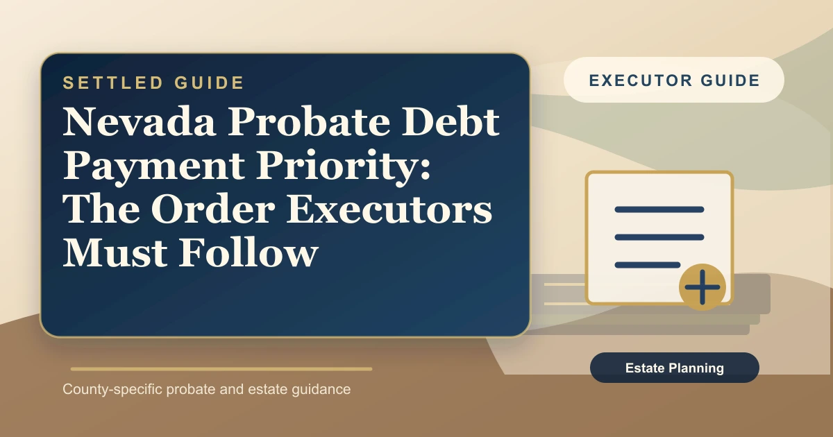 Nevada Probate Debt Payment Priority: The Order Executors Must Follow