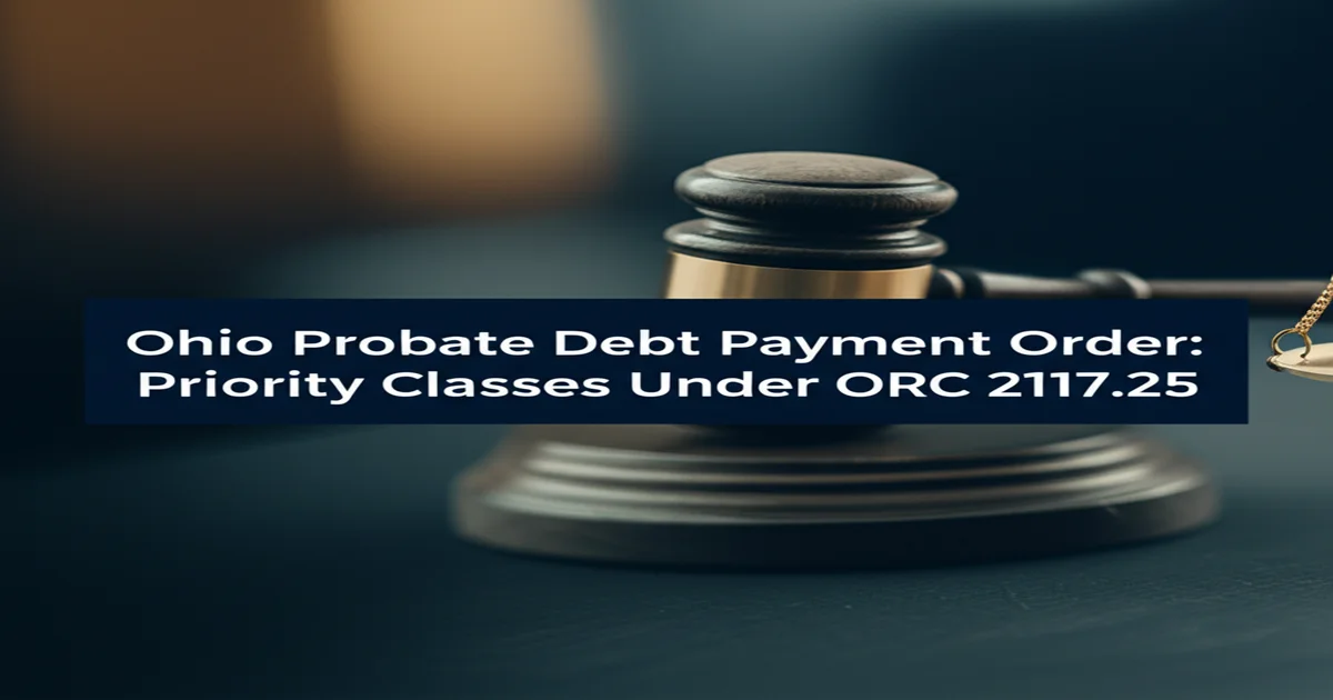 Ohio Probate Debt Payment Order: Priority Classes Under ORC 2117.25