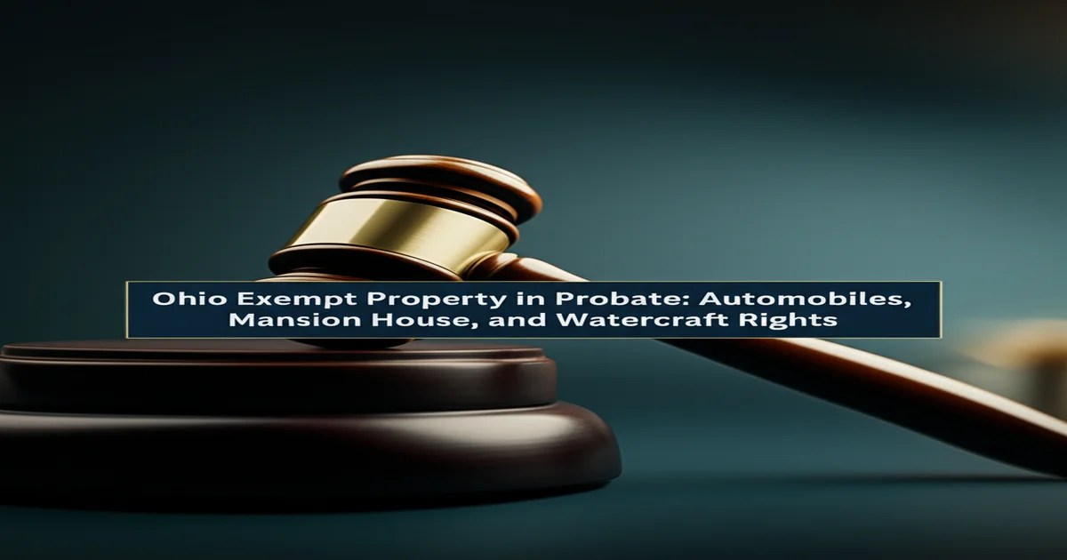 Ohio Exempt Property in Probate: Automobiles, Mansion House, and Watercraft Rights