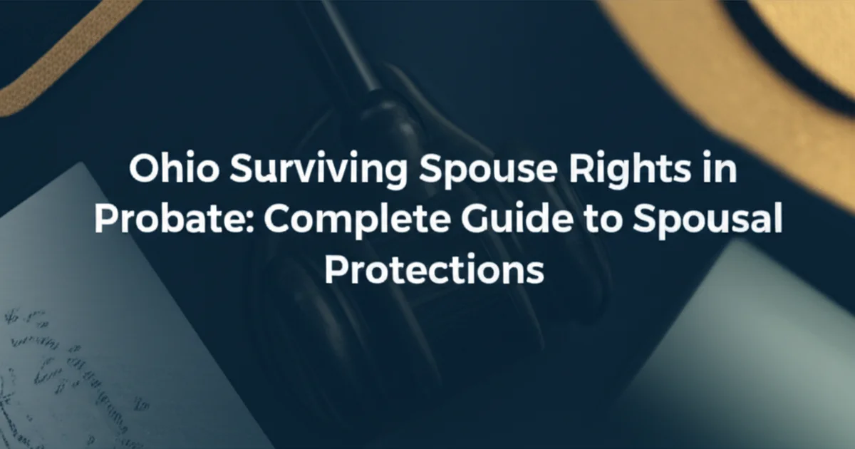 Ohio Surviving Spouse Rights in Probate: Complete Guide to Spousal Protections