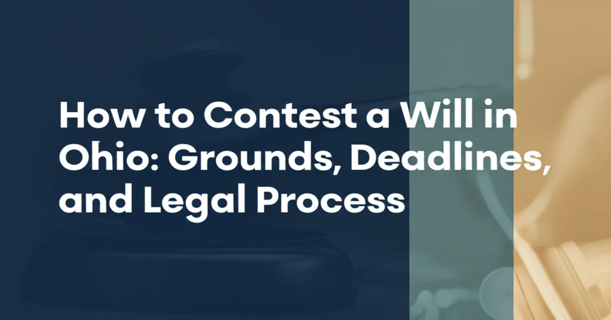 How to Contest a Will in Ohio: Grounds, Deadlines, and Legal Process
