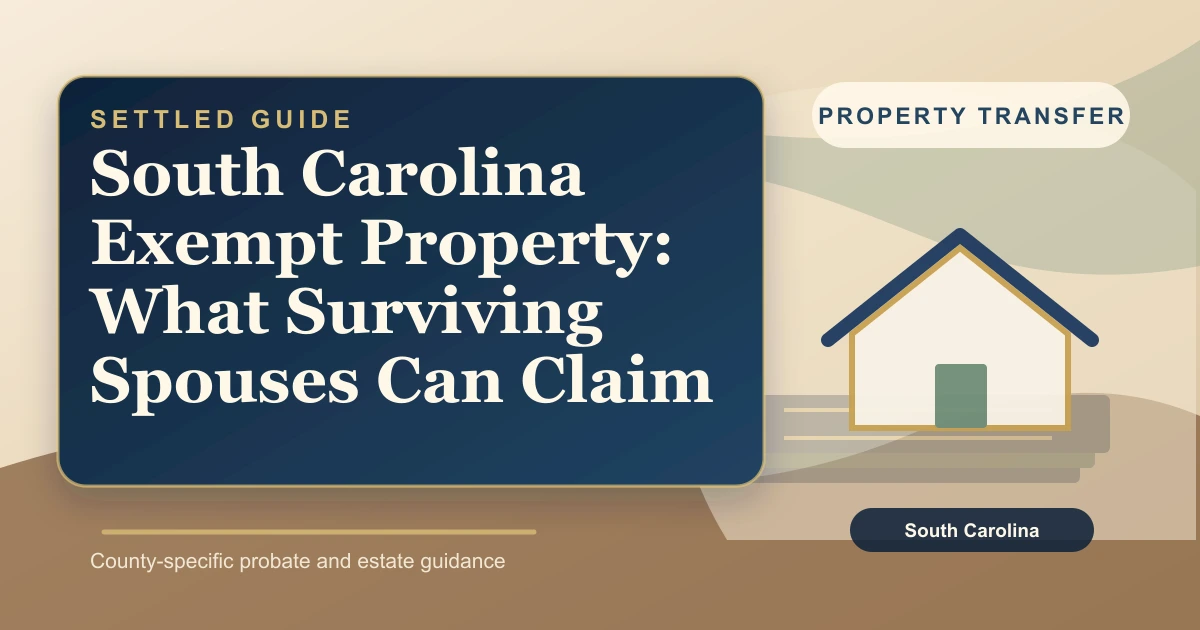 South Carolina Exempt Property: What Surviving Spouses Can Claim