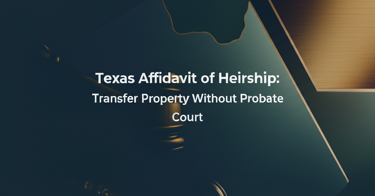 Texas Affidavit of Heirship: Transfer Property Without Probate Court