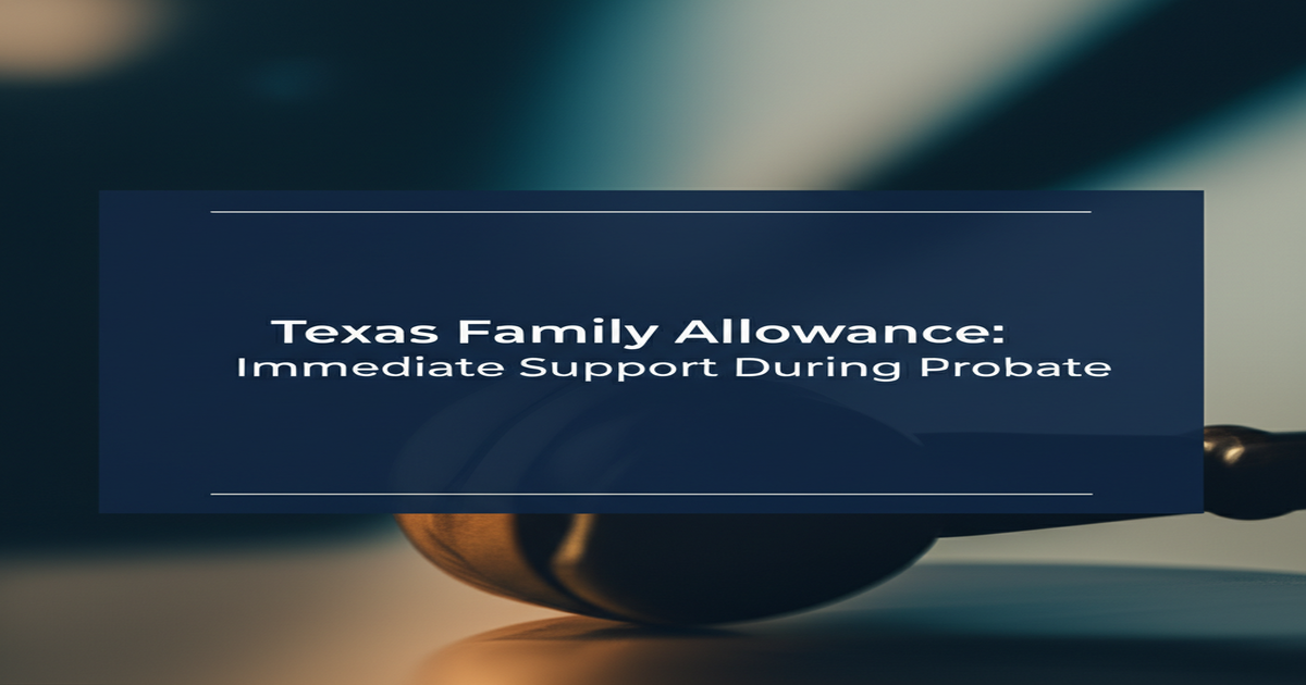 Texas Family Allowance: Immediate Support During Probate
