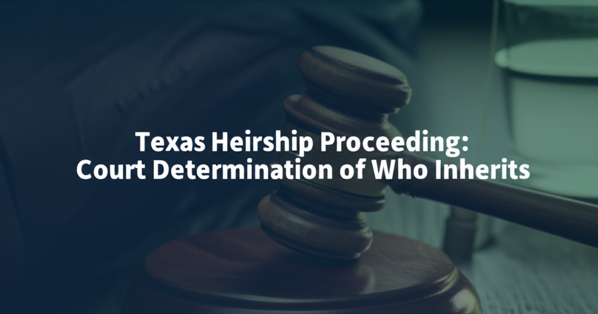 Texas Heirship Proceeding: Court Determination of Who Inherits