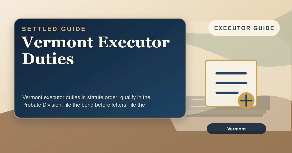 Vermont Executor Duties