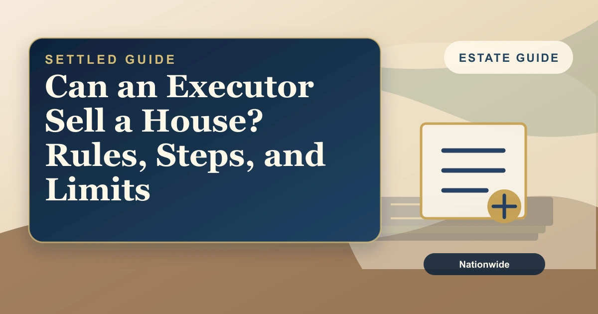 Settled Estate cover: can an executor sell a house during probate