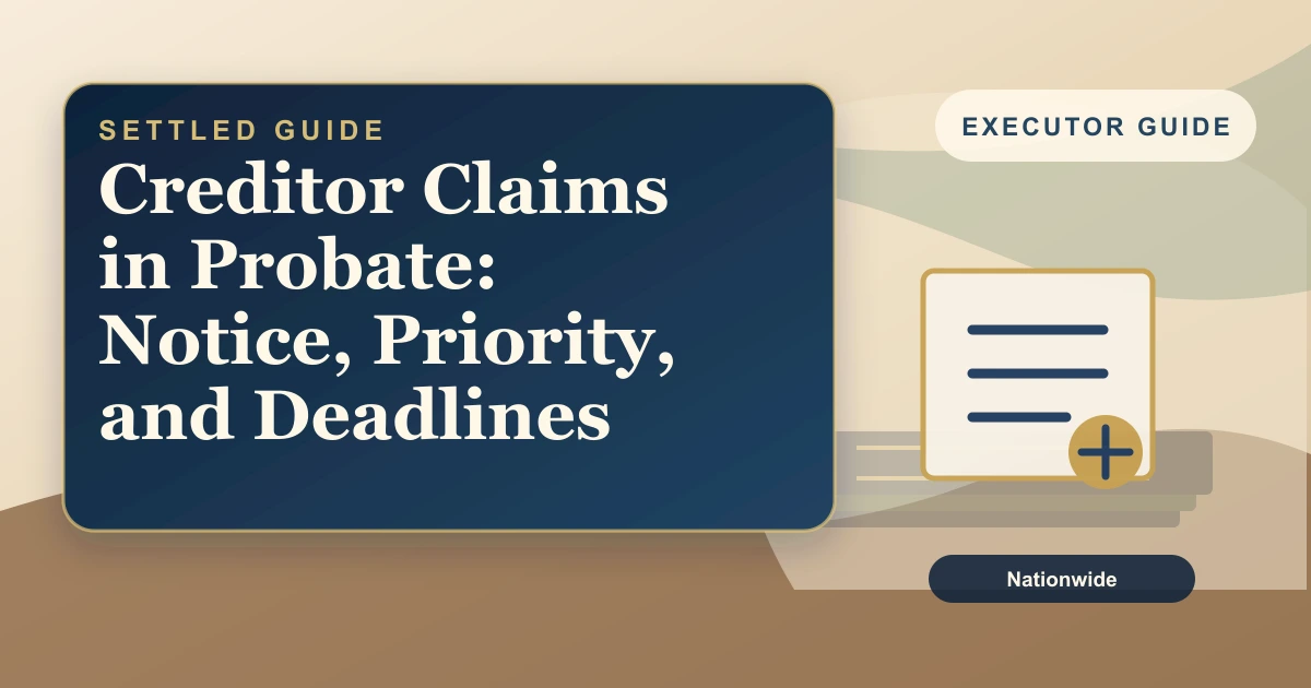 Settled Estate cover: creditor claims, notice, and debt priority in probate