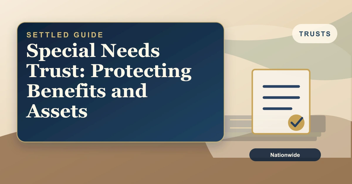 Settled Estate cover: special needs trust and public benefits