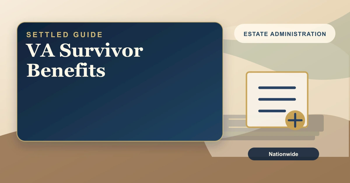 Settled Estate cover: VA survivor benefits after a veteran dies