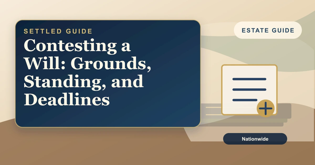 Settled Estate cover: contesting a will, grounds and deadlines